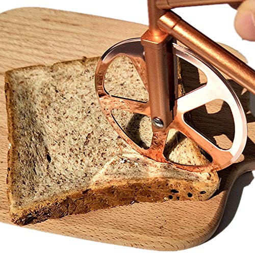 N/D Besylo Pizza con Forma de Bicicleta, Cortador de Pizza con Forma de Bicicleta con Soporte, Ruedas de Corte de Acero Inoxidable, Cortador de Pizza y Masa, para Utensilios de Cocina