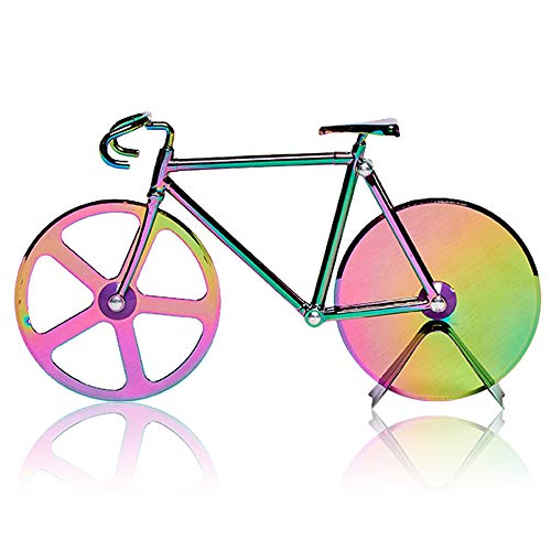 N/D Besylo Pizza con Forma de Bicicleta, Cortador de Pizza con Forma de Bicicleta con Soporte, Ruedas de Corte de Acero Inoxidable, Cortador de Pizza y Masa, para Utensilios de Cocina