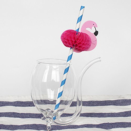 Ndier Pajita Flamingo, Paja de Papel de Beber Flamingo ecológica para decoración de Bebidas 25pcs