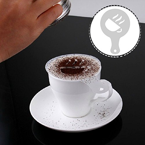 NectaRoy Patrones Plantillas de café Arte de Baristas de Herramientas Plantilla Decoración Moldes Plantillas Decoración de Café 32 Piezas