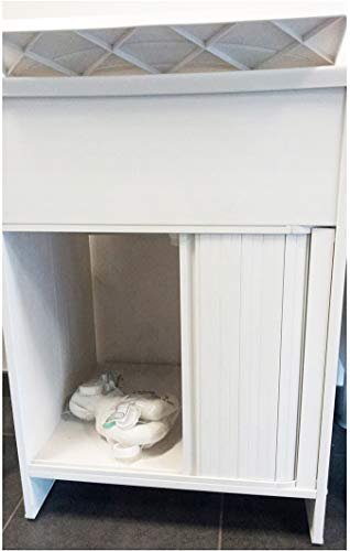 Negrari - 4006 k lavabos con puerta corredera, pvc, blanco, 45 x 50 x 85 cm