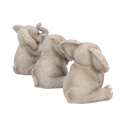 Nemesis Now - Figura Decorativa (12 cm), diseño de Elefantes, Color Gris