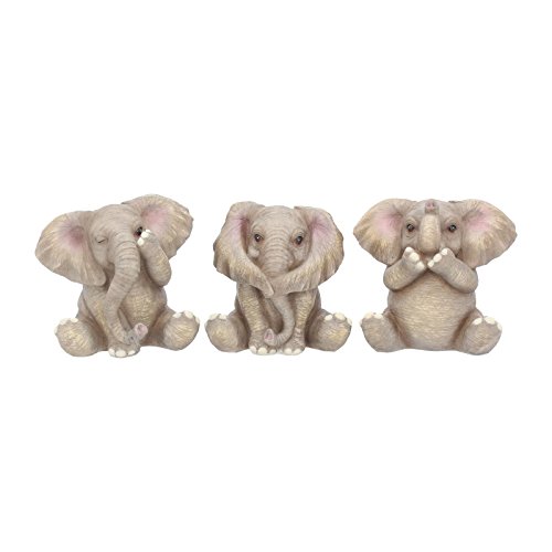 Nemesis Now - Figura Decorativa (12 cm), diseño de Elefantes, Color Gris