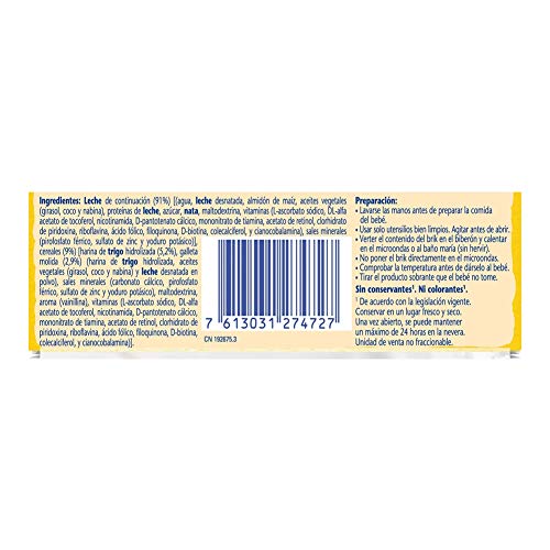 Nestlé Leche y Cereales galleta - Alimento Para bebés - Paquete de 6x2 unidades de 250ml