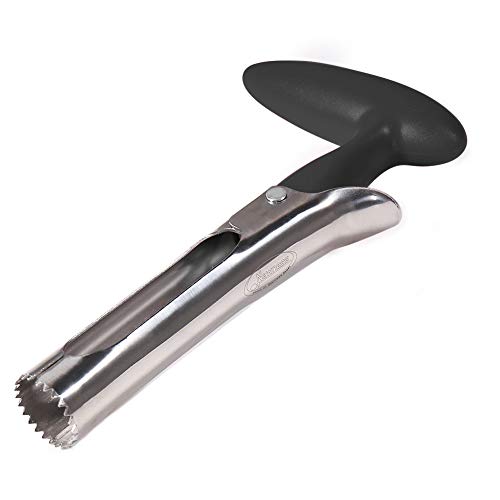 Newness Descorazonador de Manzanas, Acero Inoxidable Manzana o Pera Remover la Base de la Herramienta para el Hogar y la Cocina con Filo Afilado Hoja, Negro