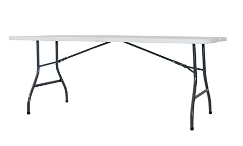 Newstorm OSKAR180 Set De Mesa Plegable Tipo Maleta, Blanco/Gris Oscuro