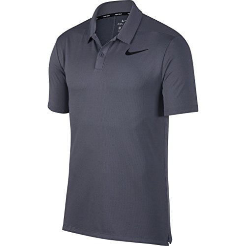 Nike - Polo Transpirable para Hombre (Extra Grande (XL)) (Carbón Claro/Negro)
