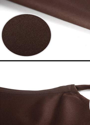 Nikgic Delantal de poliéster Babero de camarero chef profesional Delantal de cocina catering Delantal de cocina Con bolsillos, Negro, 60 * 70 cm