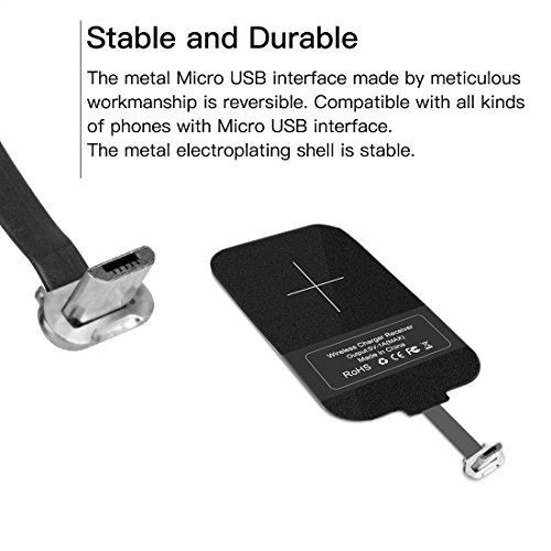 NILLKIN Receptor inalámbrico para Cargador, Magic Tag Qi Cargador inalámbrico Cargador Chip de módulo de Parche para Tableta Samsung, Huawei Mate 8 y Otro teléfono Micro USB de Lado Estrecho