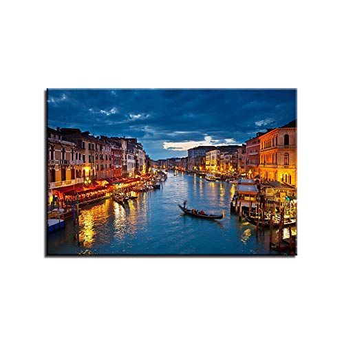 NIMCG Arte de la Pared Pintura en Lienzo Impresiones en HD Edificio de la Ciudad Decoración para el hogar Paisaje Restaurante Hotel Fotos Obra de Arte Poster (Sin Marco) 60x80CM