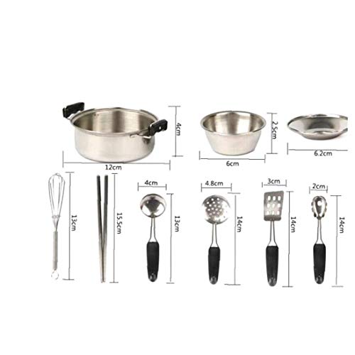 Niños Cocina Cocinar el juego de simulación de juguete en miniatura de acero inoxidable Ollas Sartenes Utensilios de cocina Para los niños 20Pcs