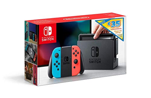 Nintendo Switch - Consola (Estándar) - Azul Neón/Rojo Neón+ Bono 35€ eShop (Código de descarga)