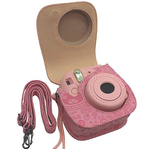 Nishow Camera Accessories for Fujifilm Instax Mini 7/8 or Mini 9 Include Camera Case/Album/Selfie Lens/Colored Filters/Wall Hang Frames/Film Frames/Border Stickers/Corner Stickers-Moc Pink …
