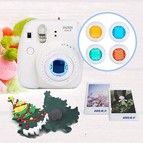 Nishow Camera Accessories for Fujifilm Instax Mini 7/8 or Mini 9 Include Camera Case/Album/Selfie Lens/Colored Filters/Wall Hang Frames/Film Frames/Border Stickers/Corner Stickers-Moc Pink …