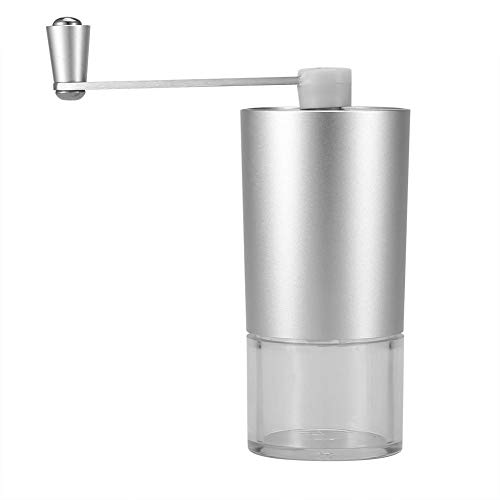 Nitrip Molinillo de café manual de plata portátil Molino de café de acero inoxidable Máquina de molienda de granos de café(20g (for 1-2 people))