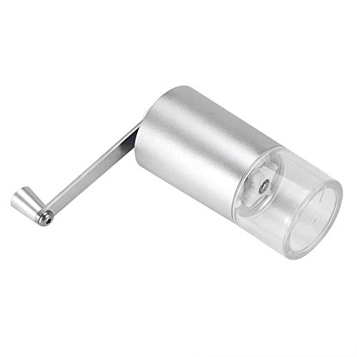 Nitrip Molinillo de café manual de plata portátil Molino de café de acero inoxidable Máquina de molienda de granos de café(20g (for 1-2 people))