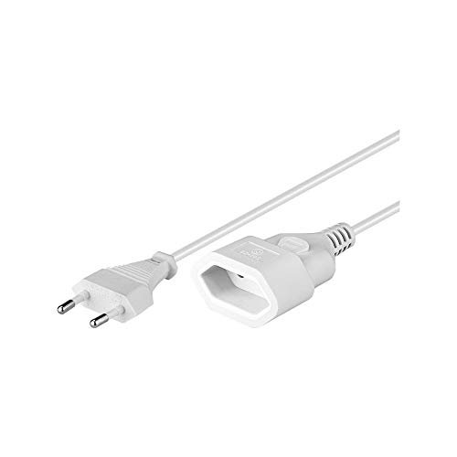 NK 113 W - Cable alargador para enchufe europeo (conectores macho y hembra)