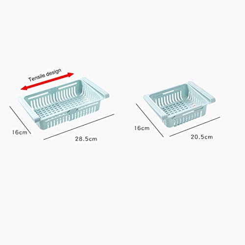 no-branded Refrigerador Organizador Bins Multipropósito retráctil cajón frigorífico de Tipo contenedor Caja de Cocina Alimentos Frescos de Frutas Organizador Cesta Nevera ZHQHYQHHX