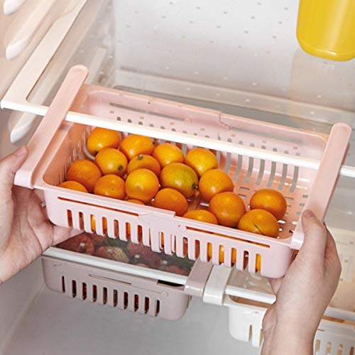 no-branded Refrigerador Organizador Bins Multipropósito retráctil cajón frigorífico de Tipo contenedor Caja de Cocina Alimentos Frescos de Frutas Organizador Cesta Nevera ZHQHYQHHX