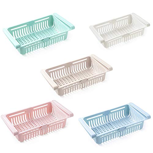 no-branded Refrigerador Organizador Bins Multipropósito retráctil cajón frigorífico de Tipo contenedor Caja de Cocina Alimentos Frescos de Frutas Organizador Cesta Nevera ZHQHYQHHX