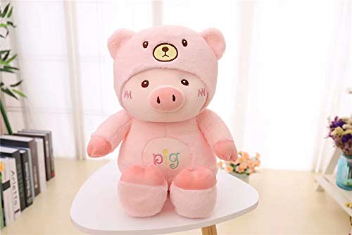 No Juguete de Felpa de Dibujos Animados Cerdo Que Cambia la Cara, Almohada de muñeca de Peluche, Decoración de sofá para el hogar, Bebé para niños Apaciguar durmiendo (Rosa) 50 cm