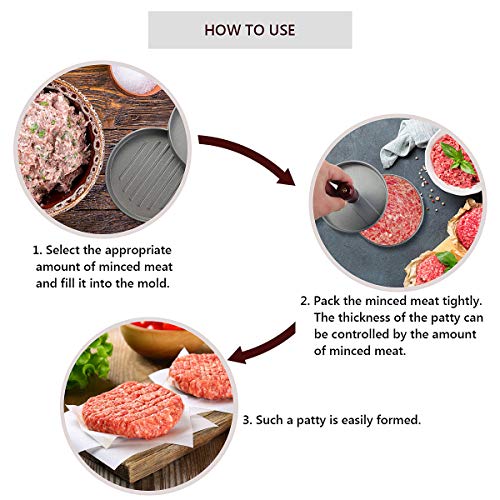 NOBRANDED Prensa de Hamburguesa, Antiadherente Molde para Hamburguesa Press, Hacedor de Hamburguesas de Aluminio, para prensar Carne Picada y Barbacoa o Parrilla, Utensilios de Cocina