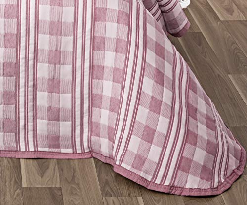 NORA HOME Colcha Piqué Duo Cuadros de Jacquard. Todas Las Medidas (Rojo, 235x260 (Cama 135))