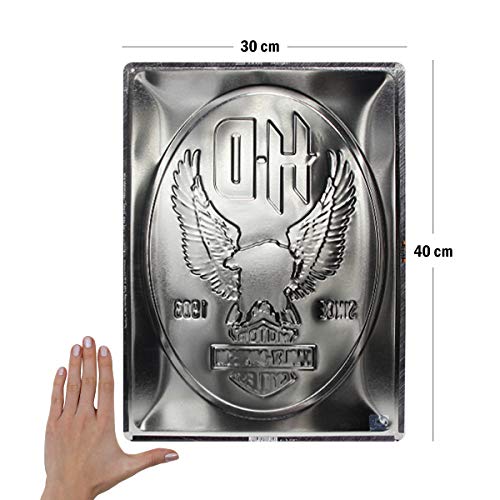Nostalgic-Art Harley-Davidson – Metal Eagle – Geschenk-Idee für Motorrad-Fans Cartel de Chapa Retro, Decoración Vintage, 30 x 40 cm