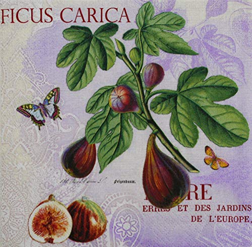 Nouveau Ficus Carica - Servilletas de Papel, Multicolor, 33 x 33 cm