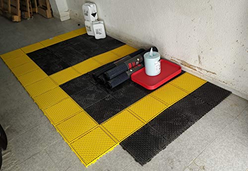 NOVINGRECONS Baldosa PP 30x30cm Negra (Paquete 24 ud.). Suelo Plastico. Suelo Apto para Exteriores o Interiores.
