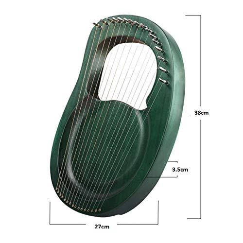 Nrpfell Arpa de Lira Arpa de 16 Cuerdas Heptachord Arpa de Lira de Caoba de Madera Maciza con Llave de AfinacióN para Amantes de la MúSica Ni？Os Adultos