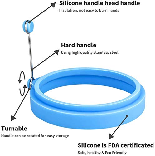 Nuevo anillo de huevo, anillos de silicona huevo antiadherente, anillos de cocina de huevo, molde de huevo frito perfecto o anillos de panqueque (4pcs)