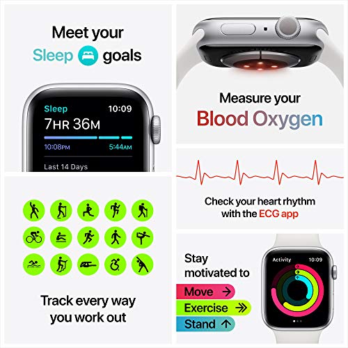 Nuevo Apple Watch Series 6 (GPS, 40 mm) Caja de Aluminio en Plata - Correa Deportiva Blanca