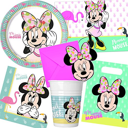 Nuevo: Guirnalda de Letras * Minnie Tropical * Cumpleaños para Niños y Fiesta temática | Deko temática Disney Ratón Mouse Niños Fiesta de Cumpleaños Playa tropisch