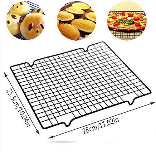 Nuluxi Pastel Estante de Enfriamiento Antiadherente Rejillas para Enfriar Acero Inoxidable Rejilla de Enfriamiento Bandeja de Hornear Parrilla de Alambre Accesorios para Asar, Hornear, Asar a Parrilla