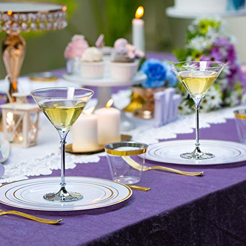 Nuptio Exquisitas Copas de Cóctel Martini Margarita Juego de 2 - Policarbonato, 7.8 Onzas, Copas de Vino para Cóctel Martini Margarita, Copas de Cóctel Martini para Centros de Mesa Fiestas Bar