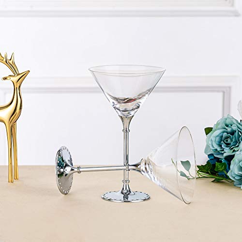 Nuptio Exquisitas Copas de Cóctel Martini Margarita Juego de 2 - Policarbonato, 7.8 Onzas, Copas de Vino para Cóctel Martini Margarita, Copas de Cóctel Martini para Centros de Mesa Fiestas Bar