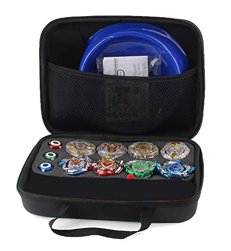 OBEST Conjunto de Peonzas Juguetes con Bolsa Portátil, 8 Gyros y 2 Turbo Lanzador Set, con Placa de Combate, Spinner Tops para Niños