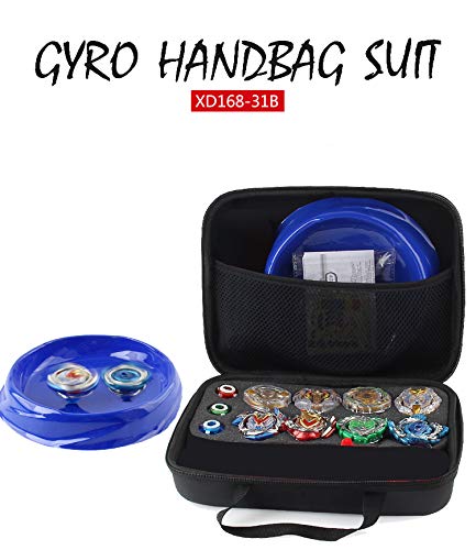 OBEST Conjunto de Peonzas Juguetes con Bolsa Portátil, 8 Gyros y 2 Turbo Lanzador Set, con Placa de Combate, Spinner Tops para Niños