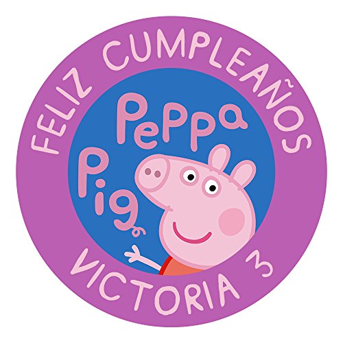 OBLEA de Papel de azúcar Personalizada, 19 cm, diseño de Peppa Pig