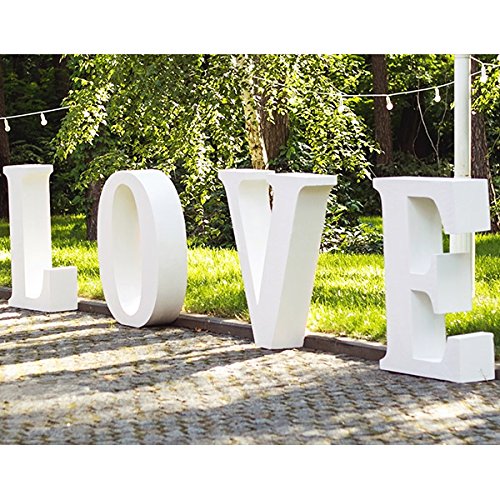 Oedim Palabras Love de Boda en Corcho | 60 cm de Altura x 15 cm de Grosor | Letras Fabricadas en Corcho Color Blanco | Letras de Corcho Elegantes y Originales