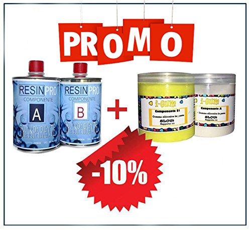 Offre spe' ciale. Masilla Epoxy Transparente – Gr 800 + goma de silicona en pasta "I-Gum Gr 500