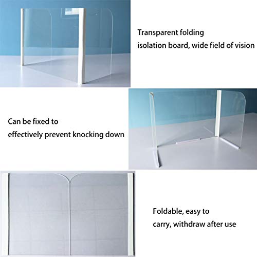 Oficina Divisor De Escritorio Protección para Estornudos Mampara Anti Contagio Y Separador para Mostrador Mesas Oficinas Y Comercios Colegio (Color : Transparent, Talla : 90X40cm)