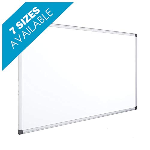 OFITURIA® Pizarra Blanca Magnética Lacada Con Marco De Aluminio Resistente Fácil De Borrar En Seco, Medida 150x100 cm