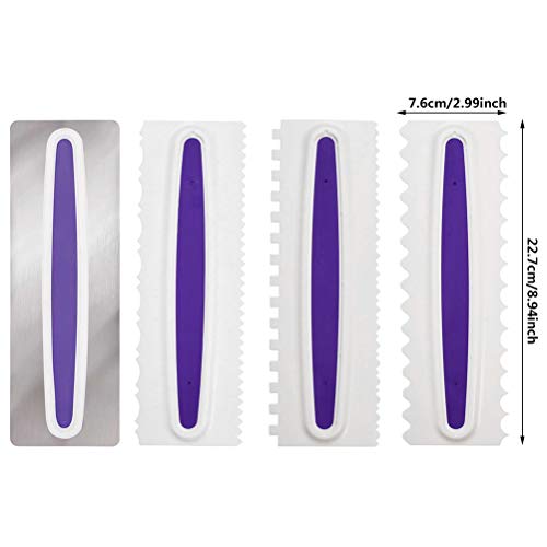 OFNMY 4pcs Raspador para Tartas de Pasteles para Decoración de Bordes, Herramienta de Bricolaje, Espátulas de Crema y Azúcar
