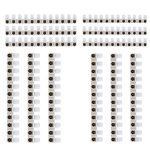 OFNMY Doble Fila Terminales - 12Pcs Bloques de Terminales de Tornillo Eléctrico Barrera para Conexión por Cable de Electrodomésticos 3AAA A