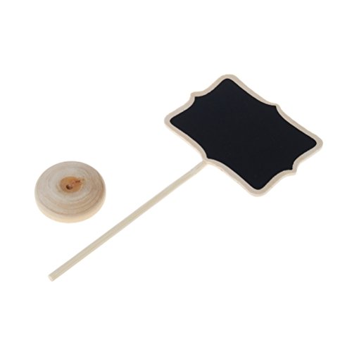 ofoen - Mini pizarra de tiza de Sumaju de madera con forma de lazo, con soporte vertical, uso para mensajes, etiquetas, tarjetas, paquete de 15