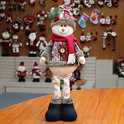 Ohhome Decoración navideña Muñecas Hogar Papá Noel Elk Muñeco de Nieve Decoración de Ventana Suministros de Navidad