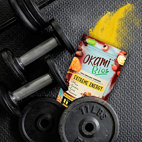 Okami Bio"Extreme Energy" Superfood Powder Mix 200 gr | Mezcla Vegana Orgánica de Maca, Cacao, Guaraná y Jengibre | Te da el mismo impulso que una bebida energética, pero 100% natural.