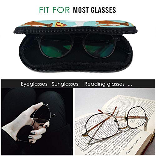 OKIJH Estuche portátil para gafas, caja de almacenamiento, estuche para gafas, bolsa de cosméticos Sunglasses Soft Case Ultra Light Portable Neoprene Zipper Eyeglass Case Glasses Protection Pouch with